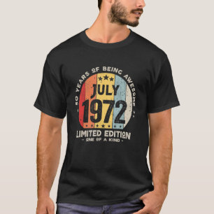 Camiseta 50 anos julho 1972 50º aniversário 1