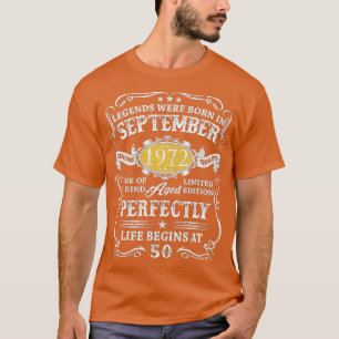 Camiseta 50 anos Nascer de legendas de aniversário setembro