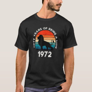 Camiseta 50 Anos Um Leão Leo Aniversário Mulheres Mens