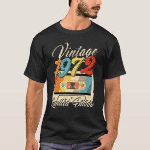 Camiseta 50 anos Vintage 1972 Cassette Tape Retro 50th
