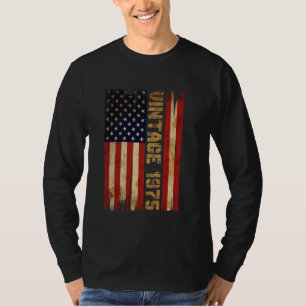 Camiseta 50 anos Vintage 1975 American Flag 50th Birth