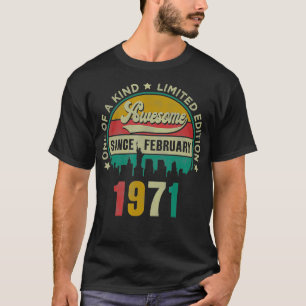 Camiseta 50 anos Vintage fevereiro de 1971 50º aniversário 