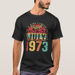 Camiseta 50 anos Vintage julho de 1973 50º aniversário Home