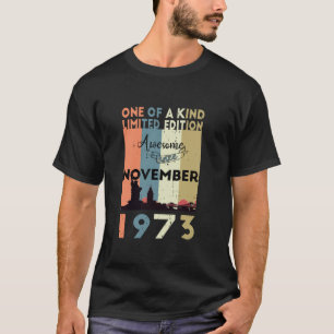 Camiseta 50 anos Vintage novembro de 1973 50º aniversário G