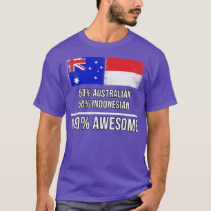 Camiseta 50 australiano 50 indonésio 100 Presente Incrível
