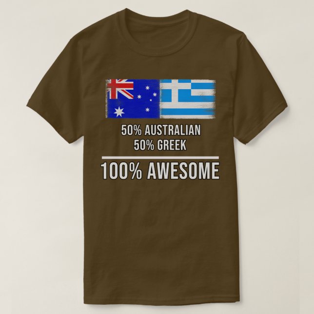 Camiseta 50 australianos 50 gregos 100 Presente Incrível pa (Frente do Design)