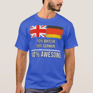 Camiseta 50 britânicos 50 alemães 100 Presente Incrível par