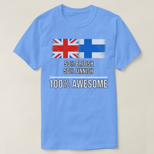 Camiseta 50 britânicos 50 finlandeses 100 Gift incríveis pa (Frente do Design)