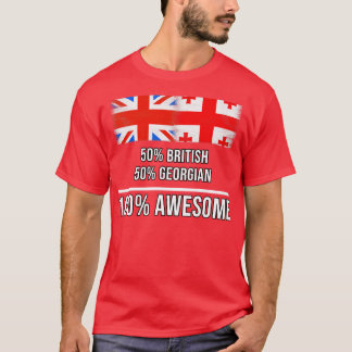 Camiseta 50 britânicos 50 georgianos 100 Presente Incrível