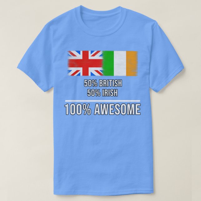 Camiseta 50 britânicos 50 irlandeses 100 Presente Incrível  (Frente do Design)