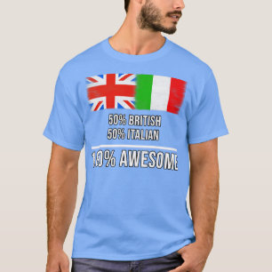Camiseta 50 britânicos 50 italianos 100 melhores presentes