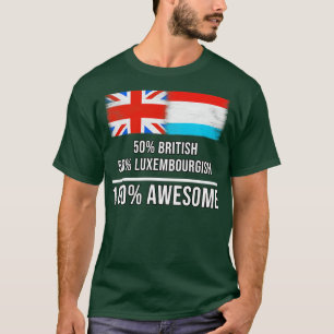 Camiseta 50 britânicos 50 luxemburgueses 100 Presente Incrí