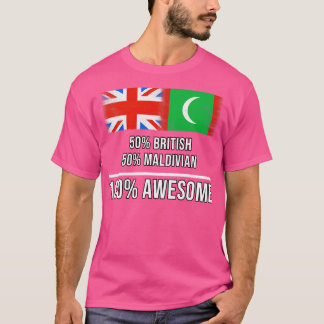 Camiseta 50 britânicos 50 Maldivianos 100 Presente Incrível
