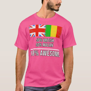 Camiseta 50 britânicos 50 malianos 100 Presente Incrível pa