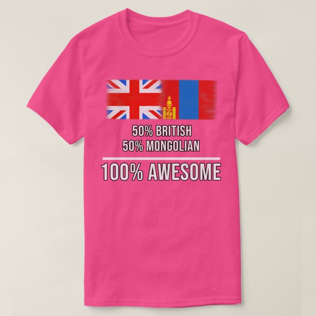 Camiseta 50 britânicos 50 mongolianos 100 Presente Incrível (Frente do Design)
