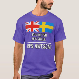 Camiseta 50 britânicos 50 suecos 100 Presente Incrível para