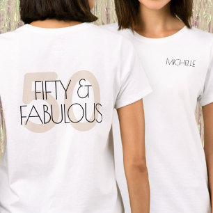 Camiseta 50 e fabulosa Festa de aniversário Moderna 50