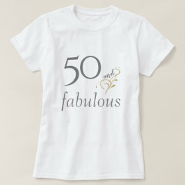 Camiseta 50 e fabulosa Prata e 50.º aniversário do Dourado