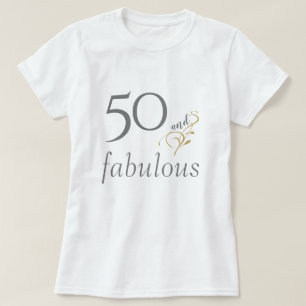 Camiseta 50 e fabulosa Prata e 50.º aniversário do Dourado