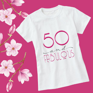 Camiseta 50 e Fabulosa Tipografia retrorreflectora cor-de-r