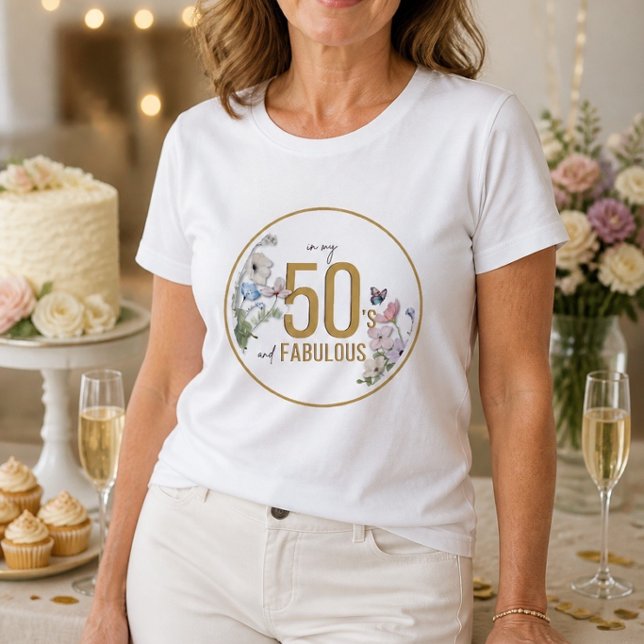 Camiseta 50 e Fabulosas Flores Silvestres (Criador carregado)