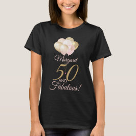 Camiseta 50 e Fabuloso 50º Balão de Leitura de Aniversário