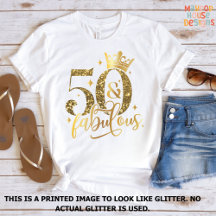 50 e Fabuloso aniversário de Shimmer Dourado