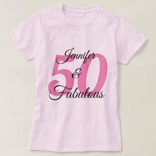 Camiseta 50 e Fabuloso Aniversário Personalizado