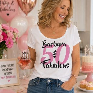 Camiseta 50 e Fabuloso Aniversário Personalizado