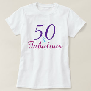 Camiseta 50 e Fabuloso Azul Púrpura Cor-de-Rosa Personaliza