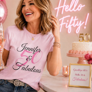 Camiseta 50 e Fabuloso Festa de Aniversário Personalizada