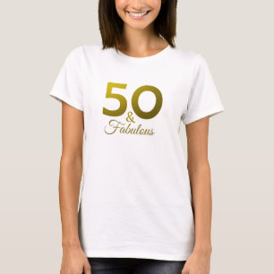 Camiseta 50 e Fabulou Dourada Typografia 50ª Festa de anive