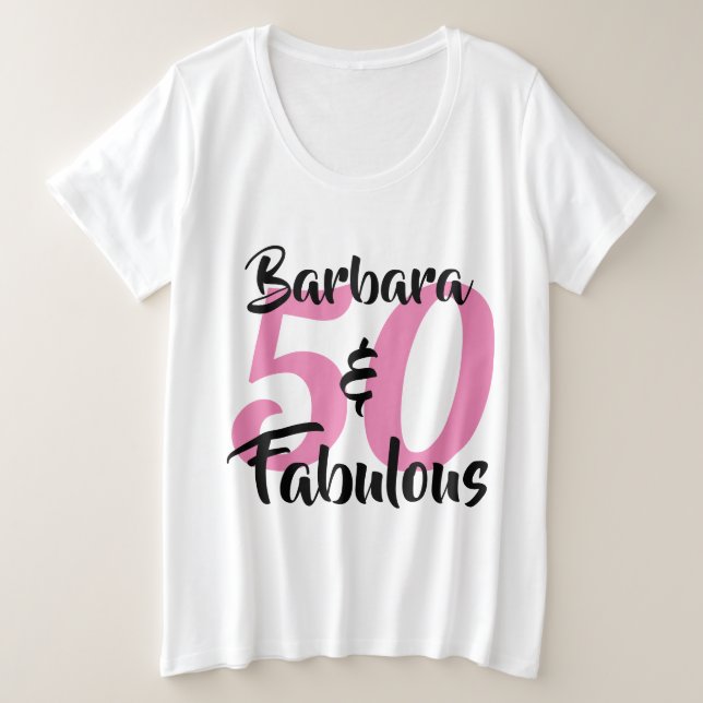 Camiseta 50 e Festa de aniversário personalizada fabulosa (Frente do Design)
