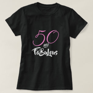 Camiseta 50 e Festa de aniversário rosa-fabulosa personaliz