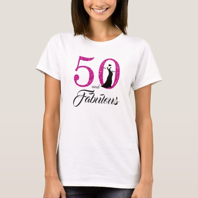 Camiseta 50 e Presente de Aniversário Fabuloso (Frente)