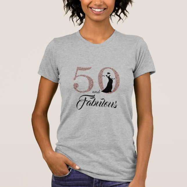 Camiseta 50 e Presente de Aniversário Fabuloso (Frente)