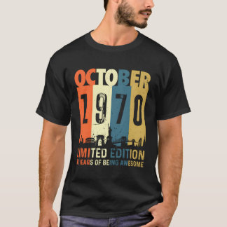Camiseta 50 Feito Em Outubro De 1970 50º