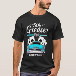 Camiseta 50 Greaser Hip Hop Retro Partido 1950s Vintage Dan