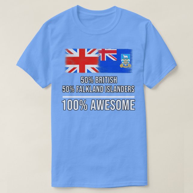 Camiseta 50 Ilhas Malvinas-Falkland Britânicas 100 Presente (Frente do Design)