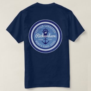 Camiseta 50.o Aniversário Capitão Corda de Corda Náutica