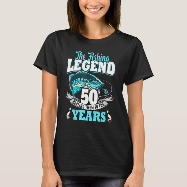 Camiseta 50.o aniversário da pesca 50 anos 1973 2 (Frente)