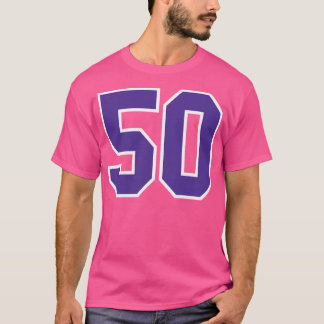 Camiseta 50 Purple Jersey Number Sports 50