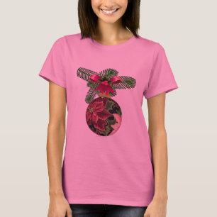 Camiseta 50 Retro Poinsettia Borgonha