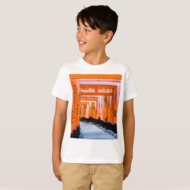 Camiseta 50 tons de laranja - Senbon Torii, Quioto (Frente Completa)