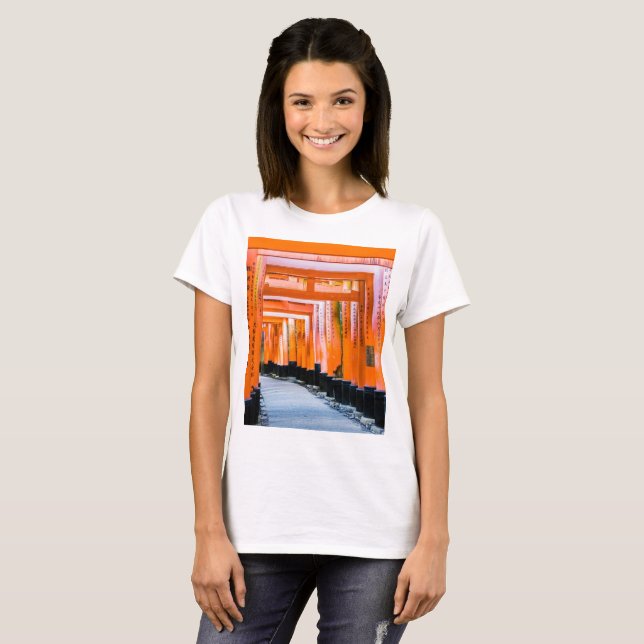Camiseta 50 tons de laranja - Senbon Torii, Quioto (Frente Completa)
