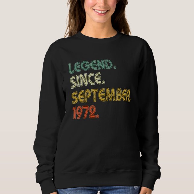 Camiseta 50 Years Old  Legend Since September 1972 50th Bir (Frente)