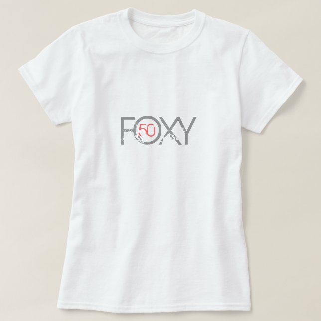 Camiseta 50th aniversário - cinqüênta Foxy (Frente do Design)