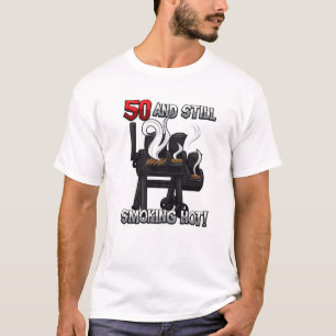 Camiseta 50Th Birthday BBQ Quote "Smoking Hot" Grill Party