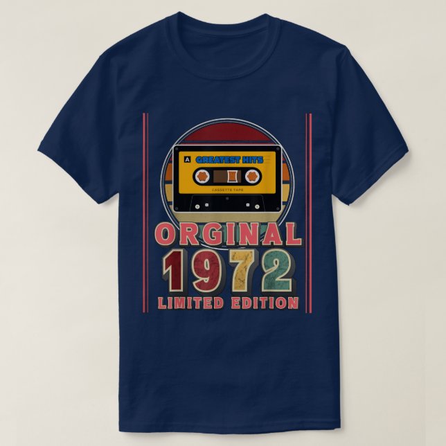 Camiseta 50th Birthday Gift Greatest Hits Retro Music Casse (Frente do Design)