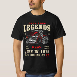 Camiseta 50th Birthday Man Biker Motorcycle Chopper 1975